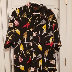 Guitar button up shirt